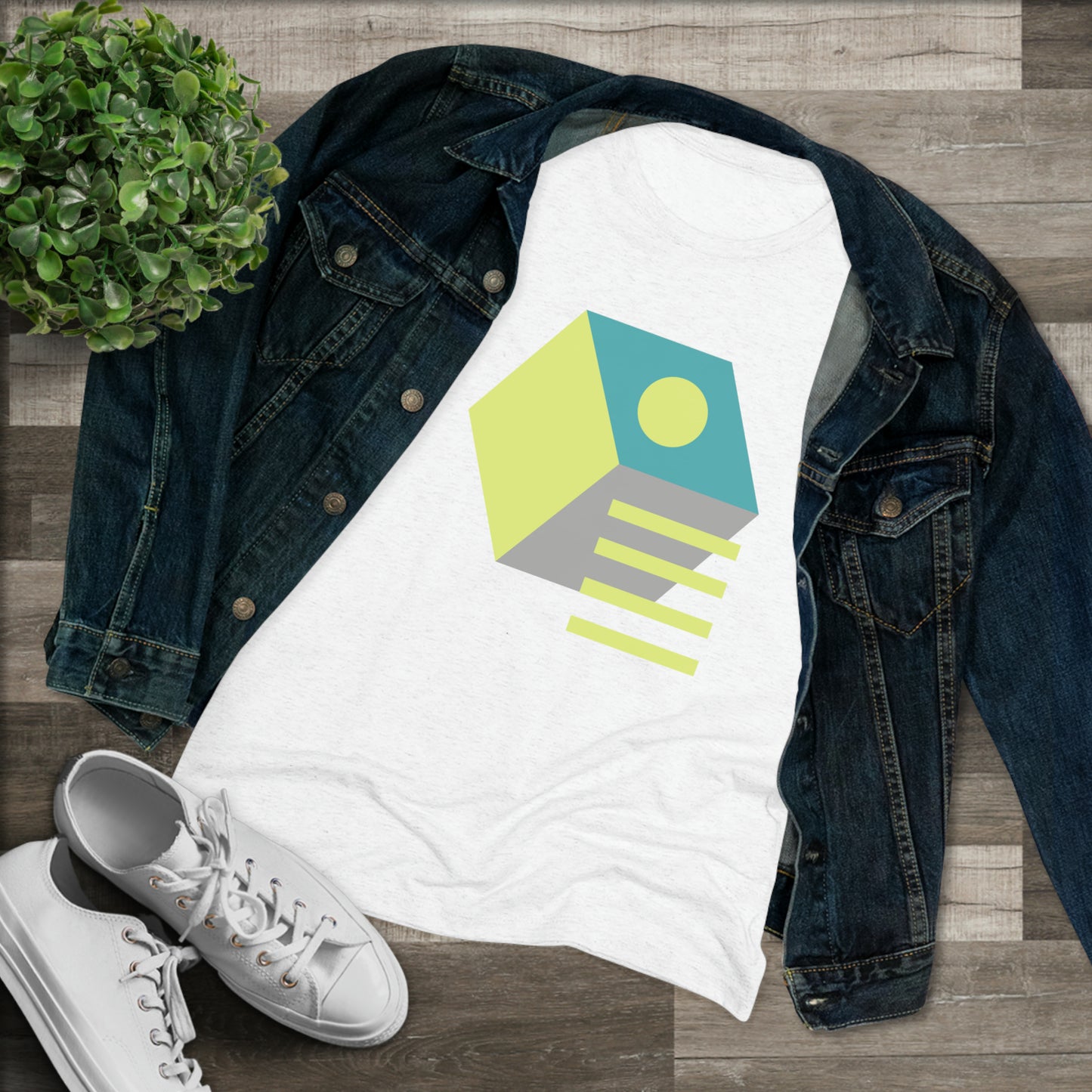 Spring Neon Cube Graphic T-shirt