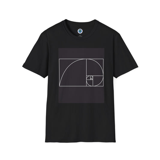 Fibonacci Spiral Black Shirt