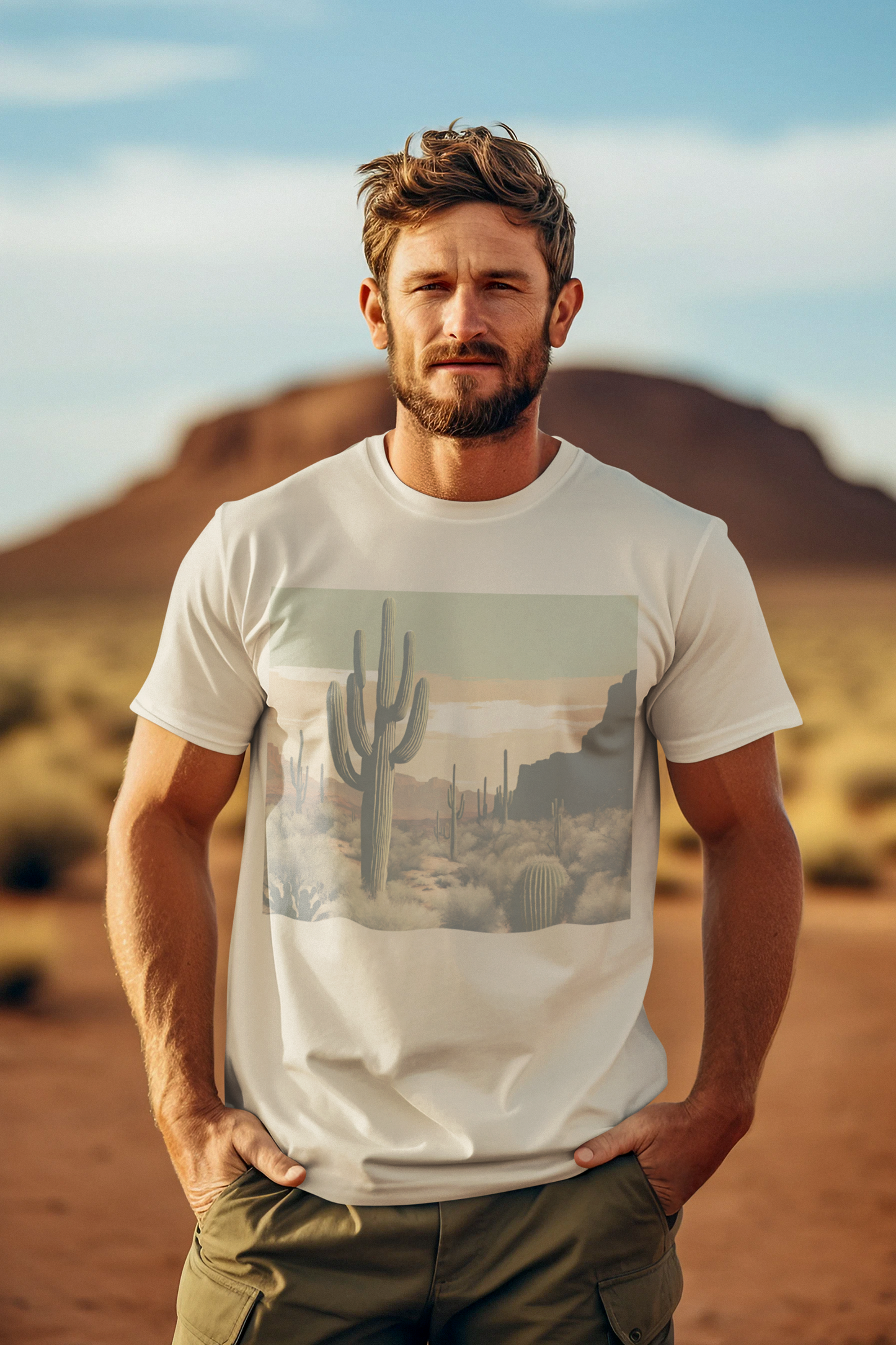 Faded Cactus Scene Shirt