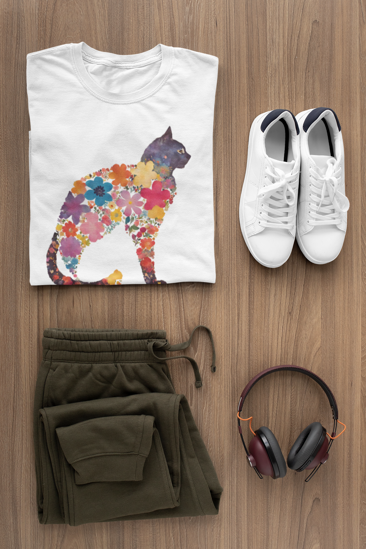 Floral Cat T-shirt